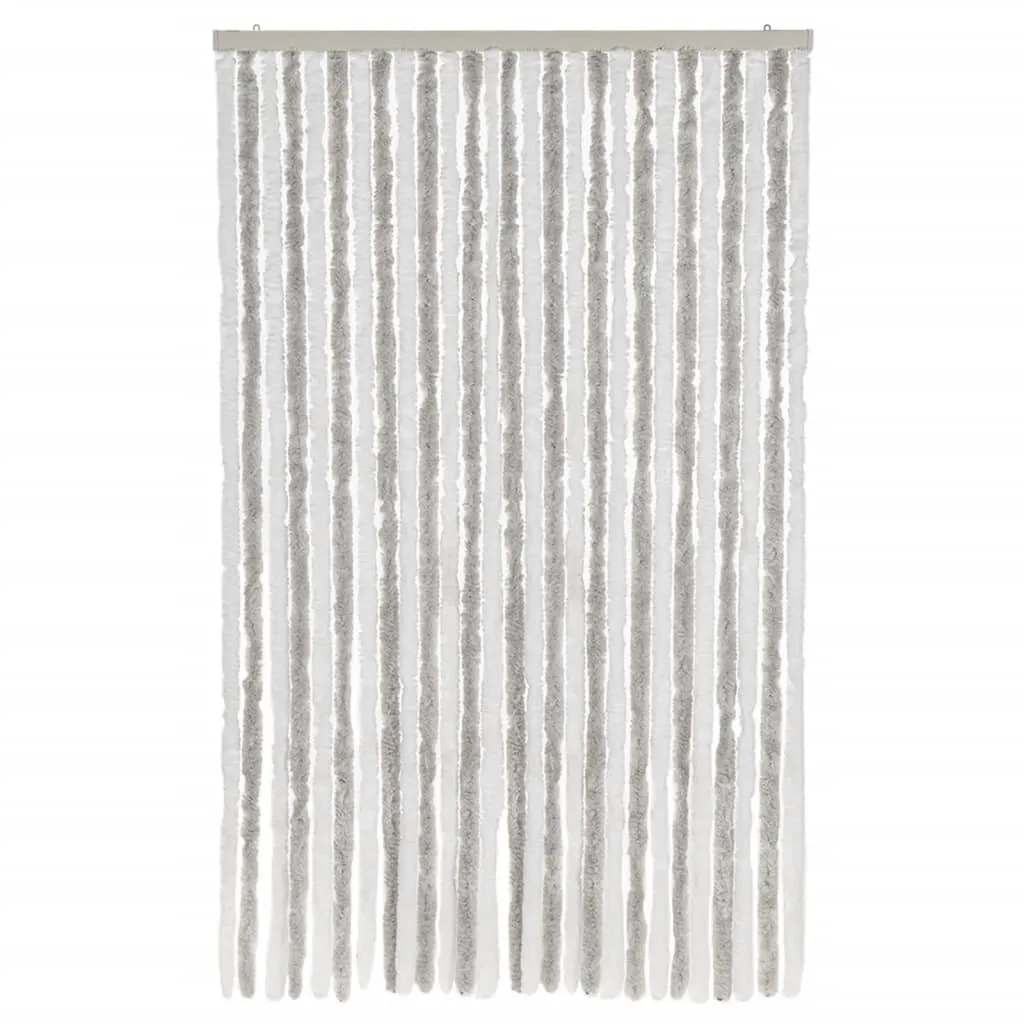 Solution anti-mouches rideau chenille gris blanc 118x220 cm sans bruit - 3