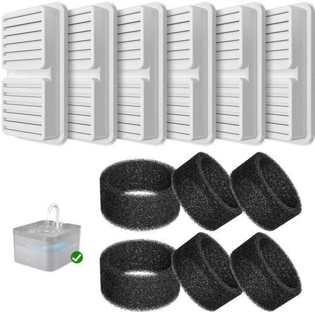 PawPoll Filter für Katzenbrunnen, 6 Stück Filter + 6 Stück Produktbild 