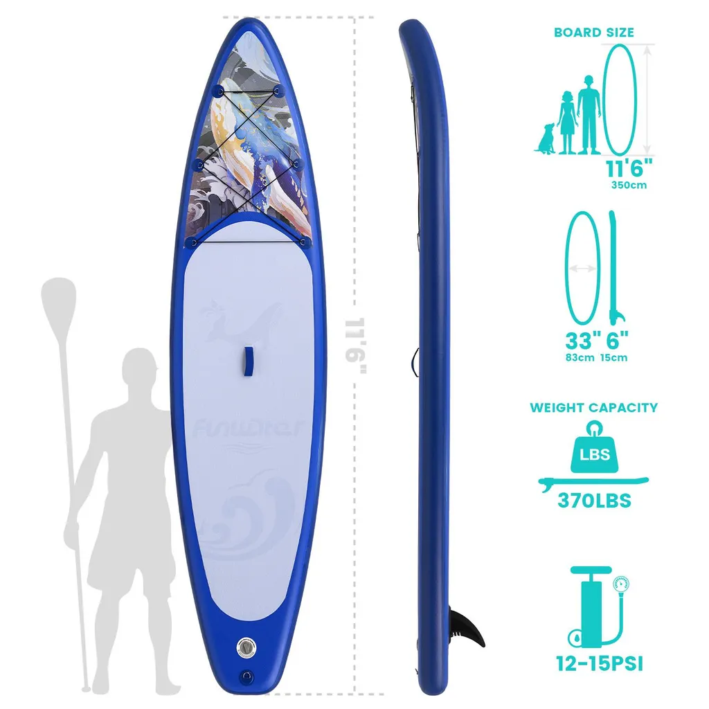 Planche de Paddle Gonflable SUP Pack Complet 350cm Charge Max 150kg