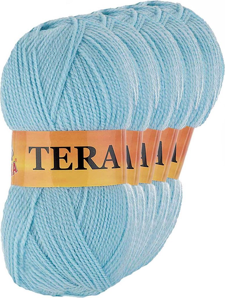 5 x 100g Strickgarn TERA Uni Strickwolle Handstrickgarn Klassikgarn