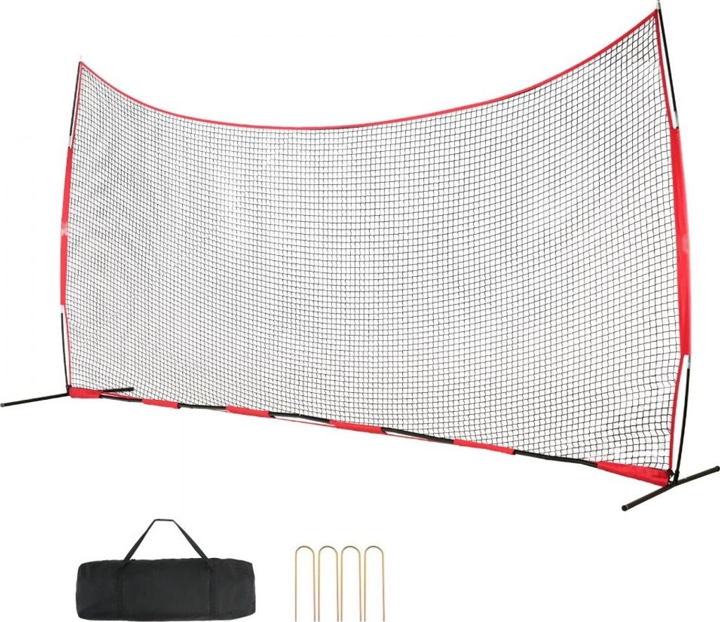 Backstop-Netz 620 x 140 cm - Ballsport-Absperrnetz - Übungsausrüstung mit Tragetasche - Schutzschirm für Baseball, Softball, Lacrosse, Fußball ...