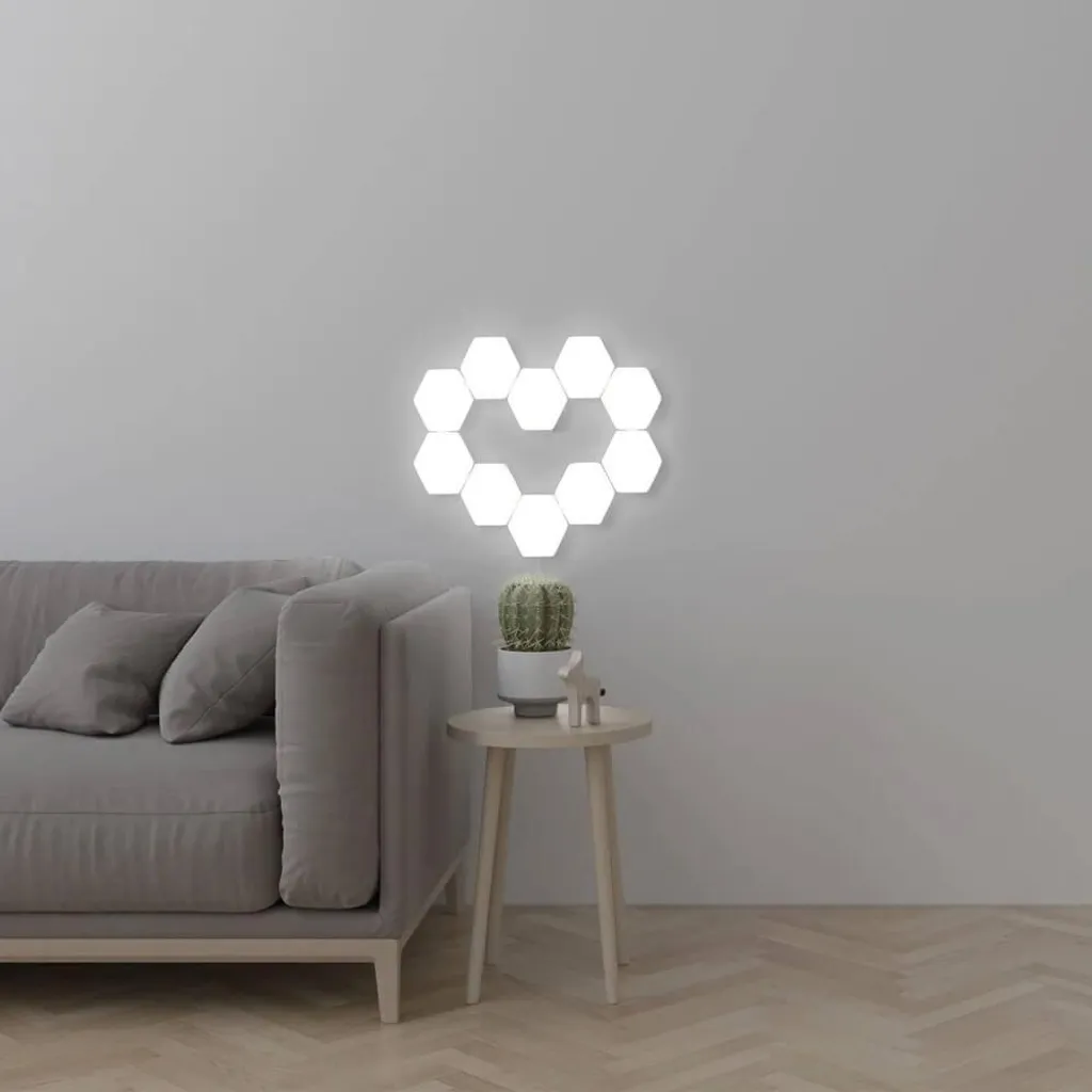 Éclairage mural hexagonal 10 modules LED RVB Tactile pour Intérieur