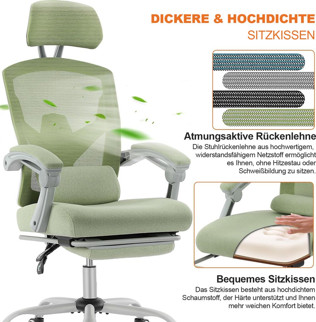 Bürostuhl Ergonomisch - Ein Schreibtischstuhl mit Produktbild 6