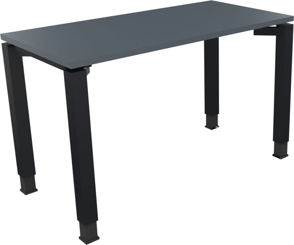 Schreibtisch Vierfuß Quadratrohr B1200xT600xH680-820 an/Lavagrau
