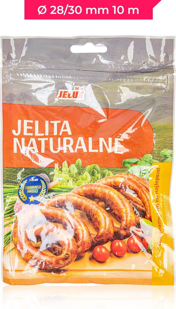 JELUX - Jelita naturalne wieprzowe 28/30 - 10 m do kiełbasy Zdjęcie produktu 