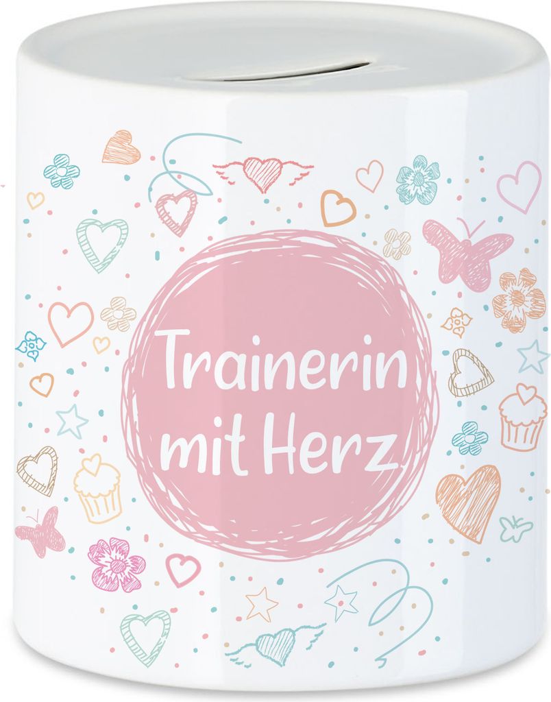 Trainerin mit Herz Spardose Dankeschön Geschenk Danke Sagen Für Alles Fitness Handball Fußball Verein