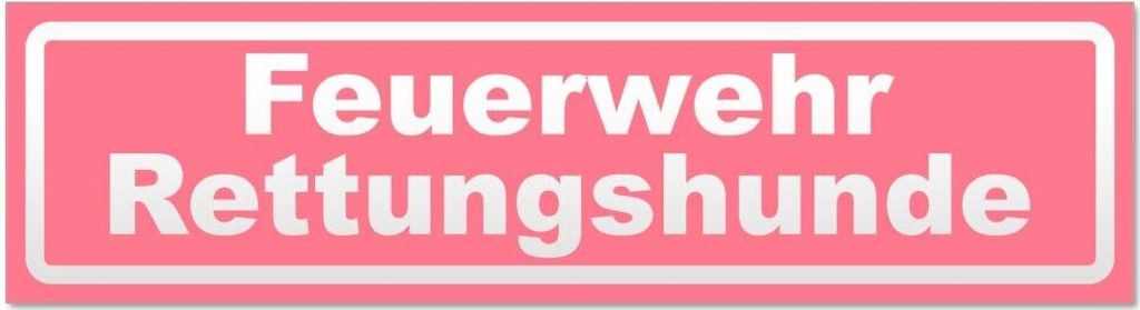 Kiwistar - Autoaufkleber - Hellrosa - 30 x 8 cm - Feuerwehr Rettungshunde invertiert - Hinweis Aufkleber Sticker für Auto, Kfz, Fahrrad, PKW, LKW
