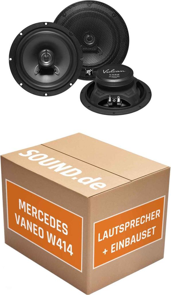 Lautsprecher Boxen Einbaupaket vorne Hifonics VX62 passend für Mercedes Vaneo W414 | 2x Tief-Mitteltöner mit integriertem Hochtöner 180W MAX