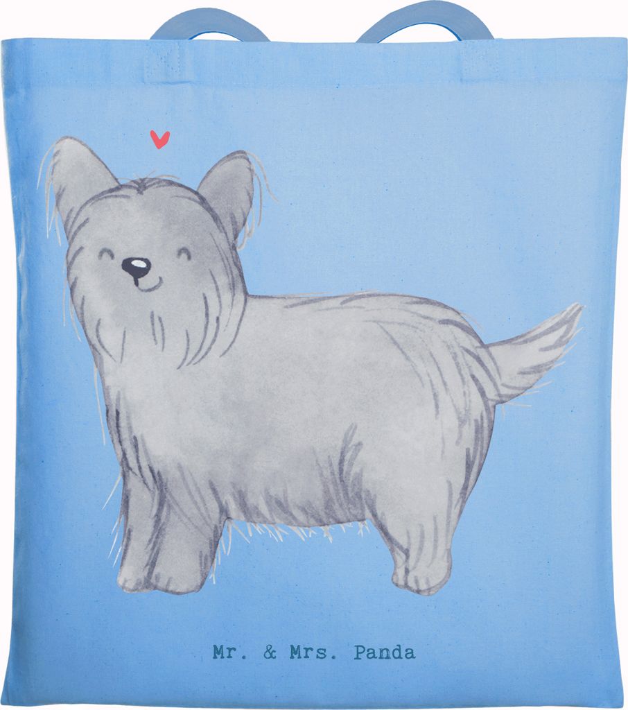 Mr. & Mrs. Panda Uni Tasche Skye Terrier Lebensretter - Sky Blue - Geschenk, Jutebeutel, Beutel, Shopping, Büchertasche, Tote Bag