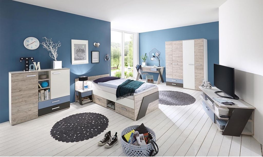 Jugendzimmer komplett Set Kinderzimmer Schlafzimmer Möbel "Ferdy I"