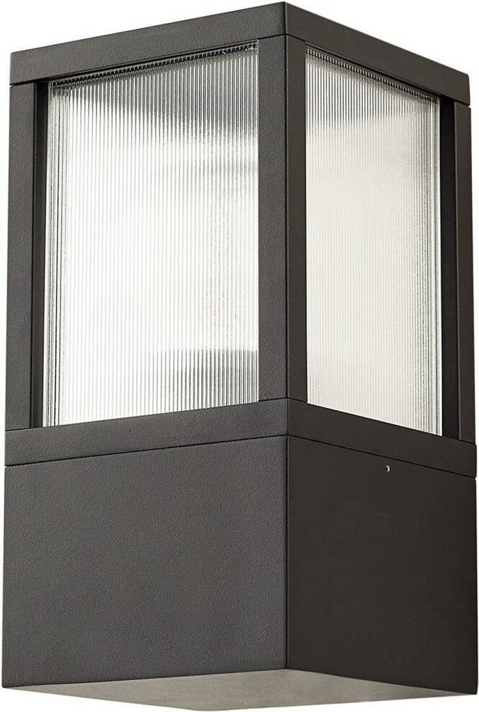 Lucande Außenwandlampe Klemens, schwarz,Metall, IP54, Riffle