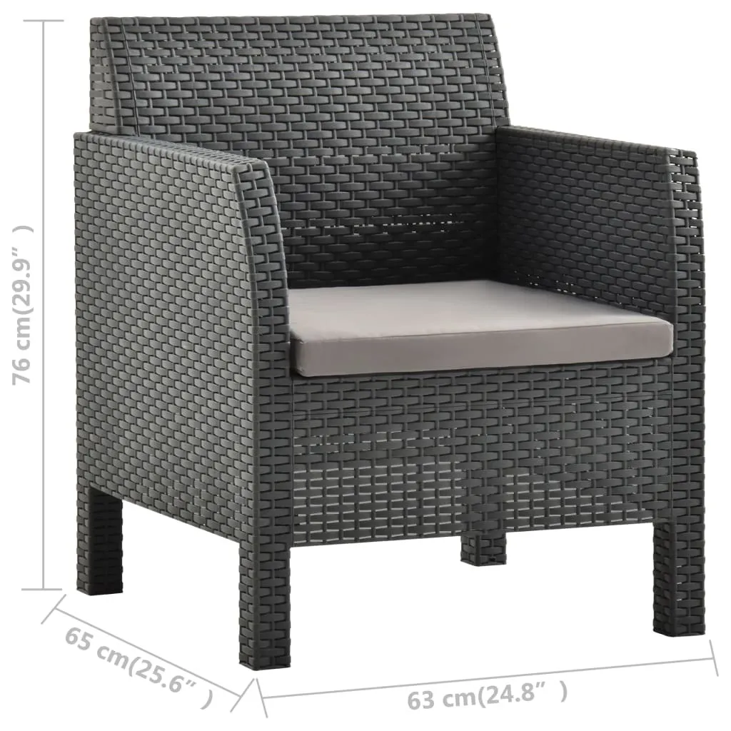 Chaise de jardin aspect rotin avec coussin d'assise lavable vidaXL