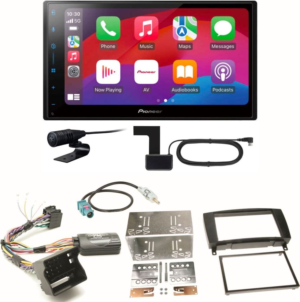 Pioneer SPH-DA77DAB Android Auto Einbauset für Mercedes CLK W209 Facelift