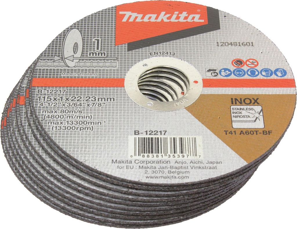 Makita Trennscheibe 115x1 mm INOX 10 St. - B-12217-10