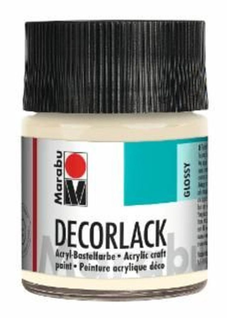 Marabu Decorlack 50ml Acrylfarbe für Basteln und Dekorationen Elfenbein