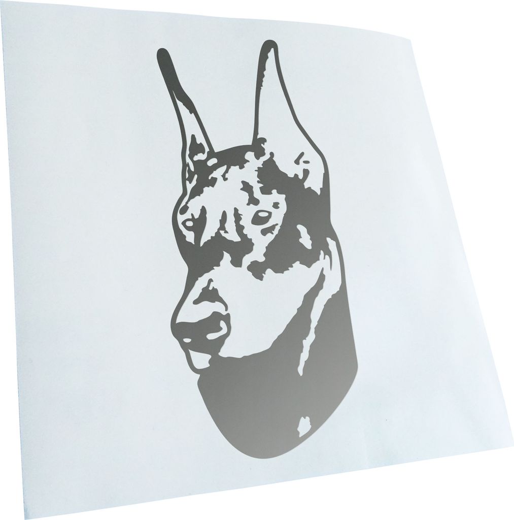 Kiwistar - Autoaufkleber - doberman pinscher Hund - Goldchrom - 20x9cm - Aufkleber für Auto, Laptop, Fahrrad, LKW, Motorrad mehrfarbig JDM Decal R...