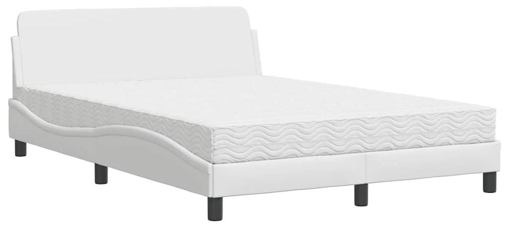 vidaXL Bett mit Matratze "Dover" Weiß 120x200 cm Kunstleder