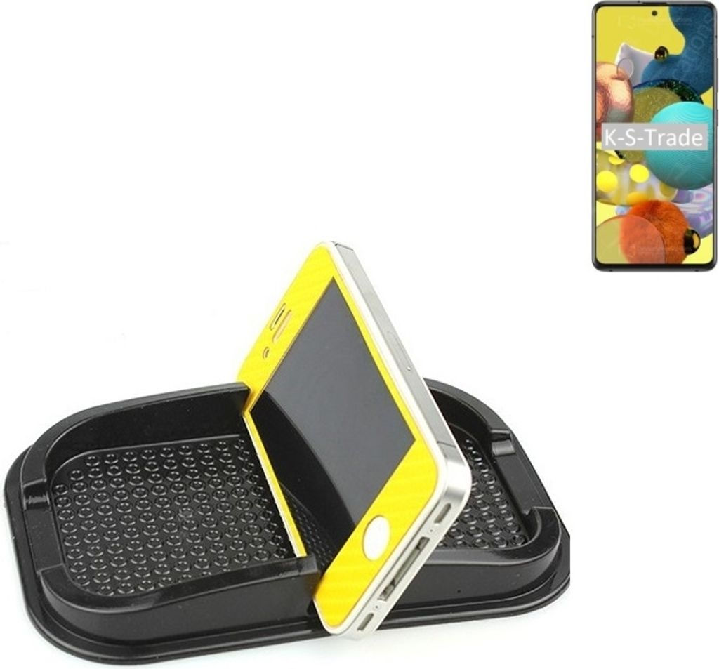 K-S-Trade Auto Anti Rutsch Matte Smartphone-Halter kompatibel mit Samsung Galaxy A51 5G Haft Pad Armaturenbrett Handy-Halterung Silikon