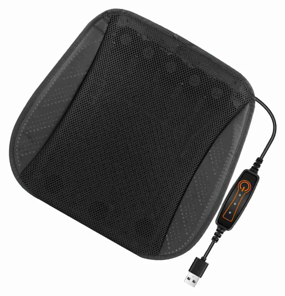 Coussin de siège rafraîchissant USB pour voiture, bureau et salon noir