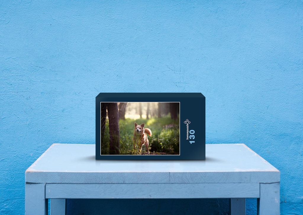 hansepuzzle 21167 - Hund Puzzle, 130 Teile, Tierwelt, 28,7 x 20,0cm mit hochwertiger Aufbewahrung, Kartonbox und wiederverschließbarem Beutel