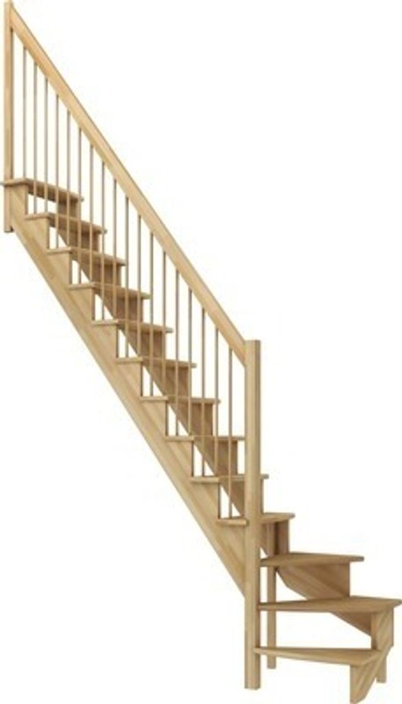 Pertura Wangentreppe Filia Buche Leimholz Ohne Setzstufen Seitenwange buche 1/4-gewendelt unten links 75 cm 12 Stufen /