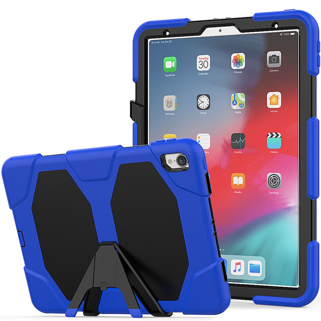 3in1 Schutzhülle für Apple iPad Pro 11 (2018) 11 Zoll Hard Case mit Displayfolie + Standfunktion Blau