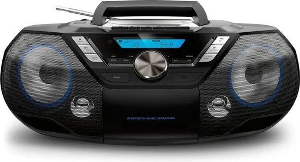Radio DAB+ Bluetooth avec Lecteur de Cassettes et CD MP3 Intégré Noir