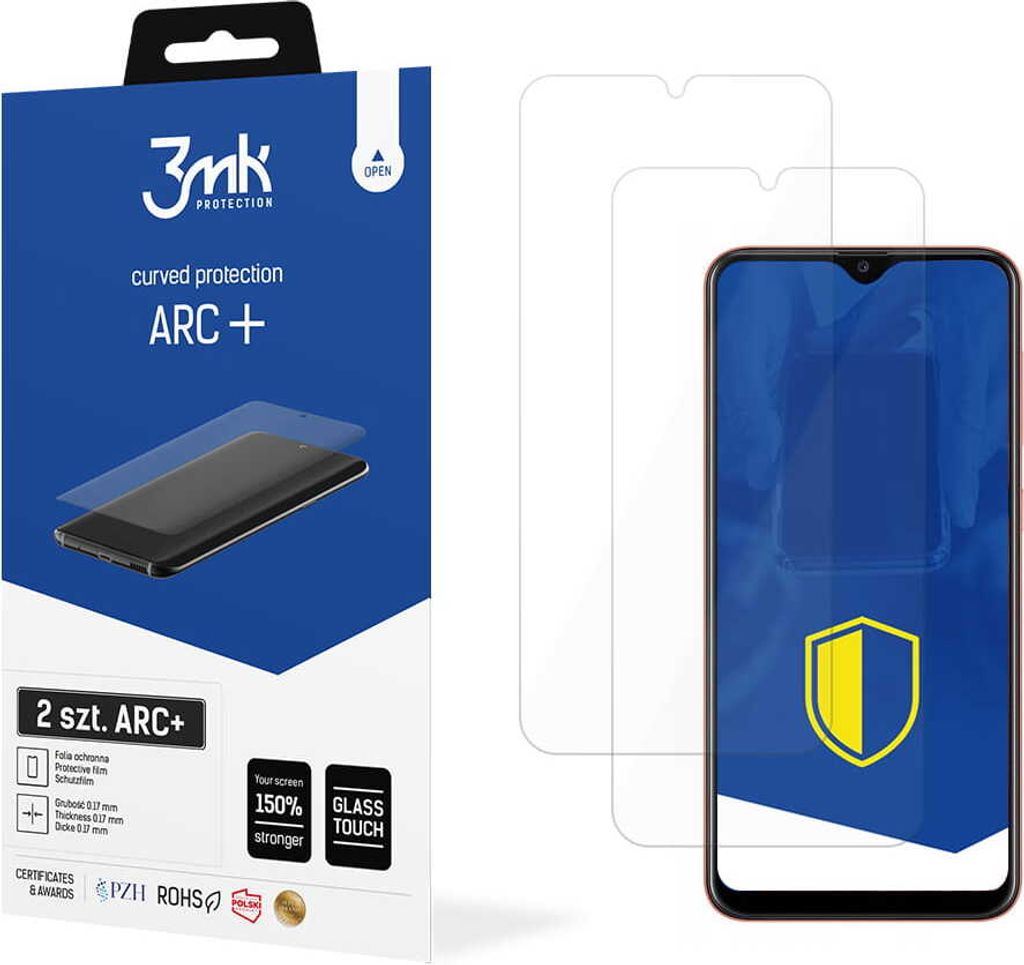 3mk Display Schutzfolie ARC+ für Samsung Galaxy A20 0,17mm Self-Heal (2 Stück)