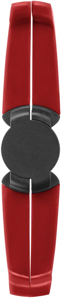 A product shot of a red, foldable pot stand.