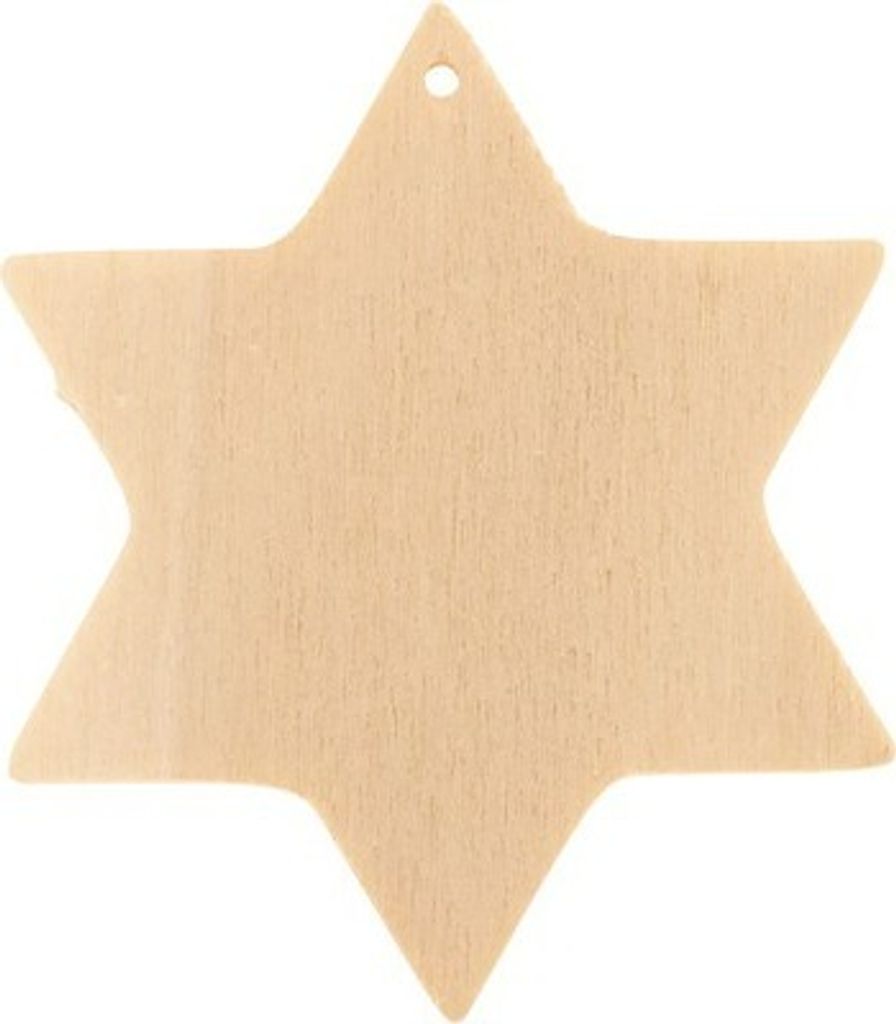 Holzstern mit Loch Ø 12 cm natur 3 Stück