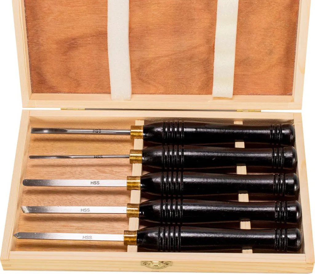 Set de 5 couteaux de tournage professionnel HSS pour mini tour à bois - 2