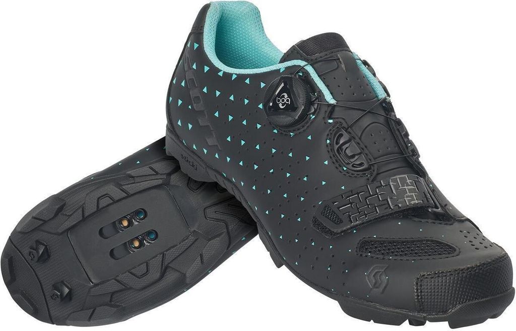 Scott Schuhe Damen Mtb Comp Boa - matt black/turquoise blue Größe: 36.0