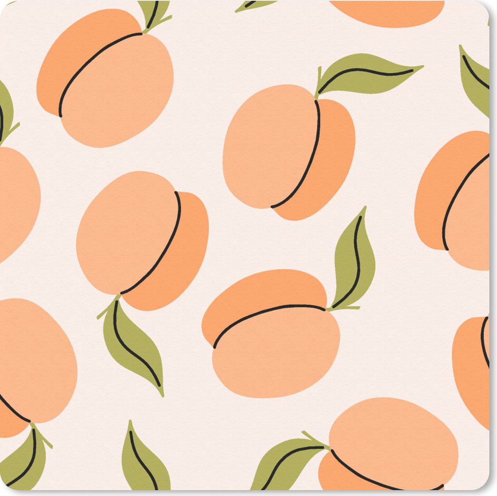 MuchoWow Mauspad Mousepad Obst - Aprikose - Sommer - Muster 20x20 cm - Mousepads - Maus Mat - Pad - Mausunterlage - Desk Mat - Bureauartikeln