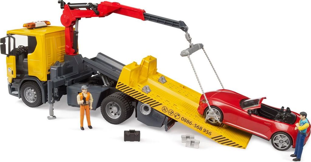 Bruder Scania Super 560R Abschlepp LKW mit Bruder Roadster Produktbild 