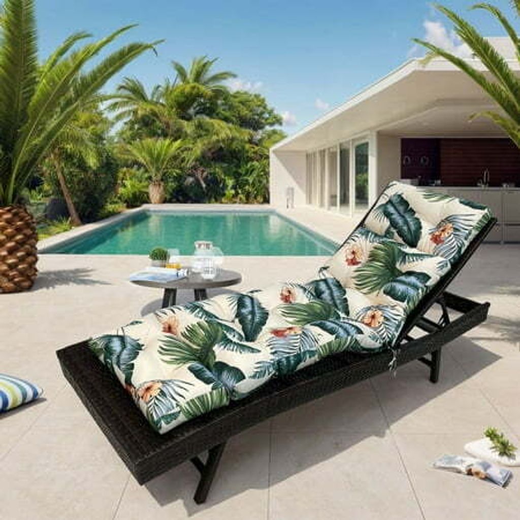 Loungekissen für den Außenbereich, Dickes Wasserdicht Stuhlkissen Ersatz für Terrassen-Chaiselongue, 180x50x10cm Chaiselongue-Kissen für Terras...