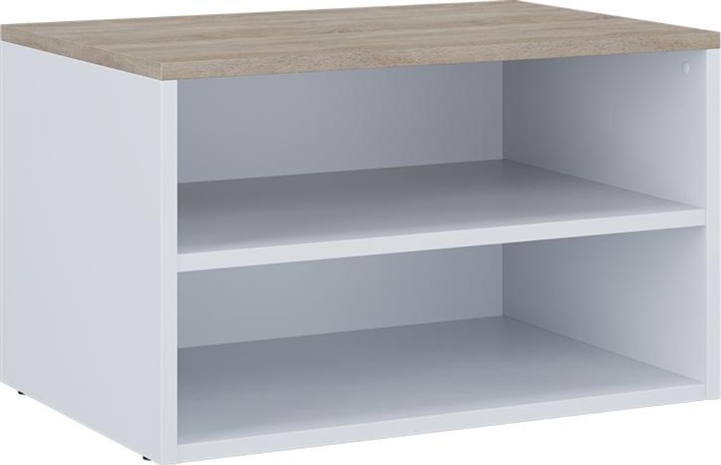 Kommode Vicco Betti Weiß/Sonoma 60 x 36 cm mit 2 Fächern, Model 56433