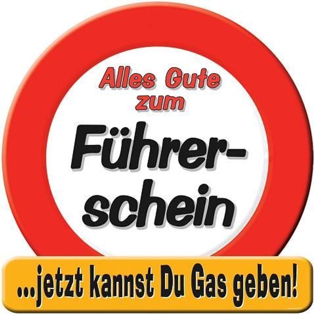 1 Riesenschild " Alles Gute Zum Führerschein " Bestanden Prüfung D: 50Cm Pappe
