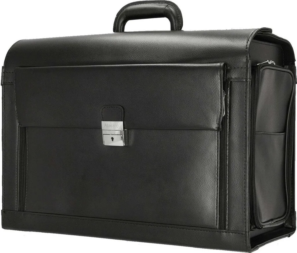 Mallette pilote en cuir véritable Alassio Verona avec serrures à code - 12