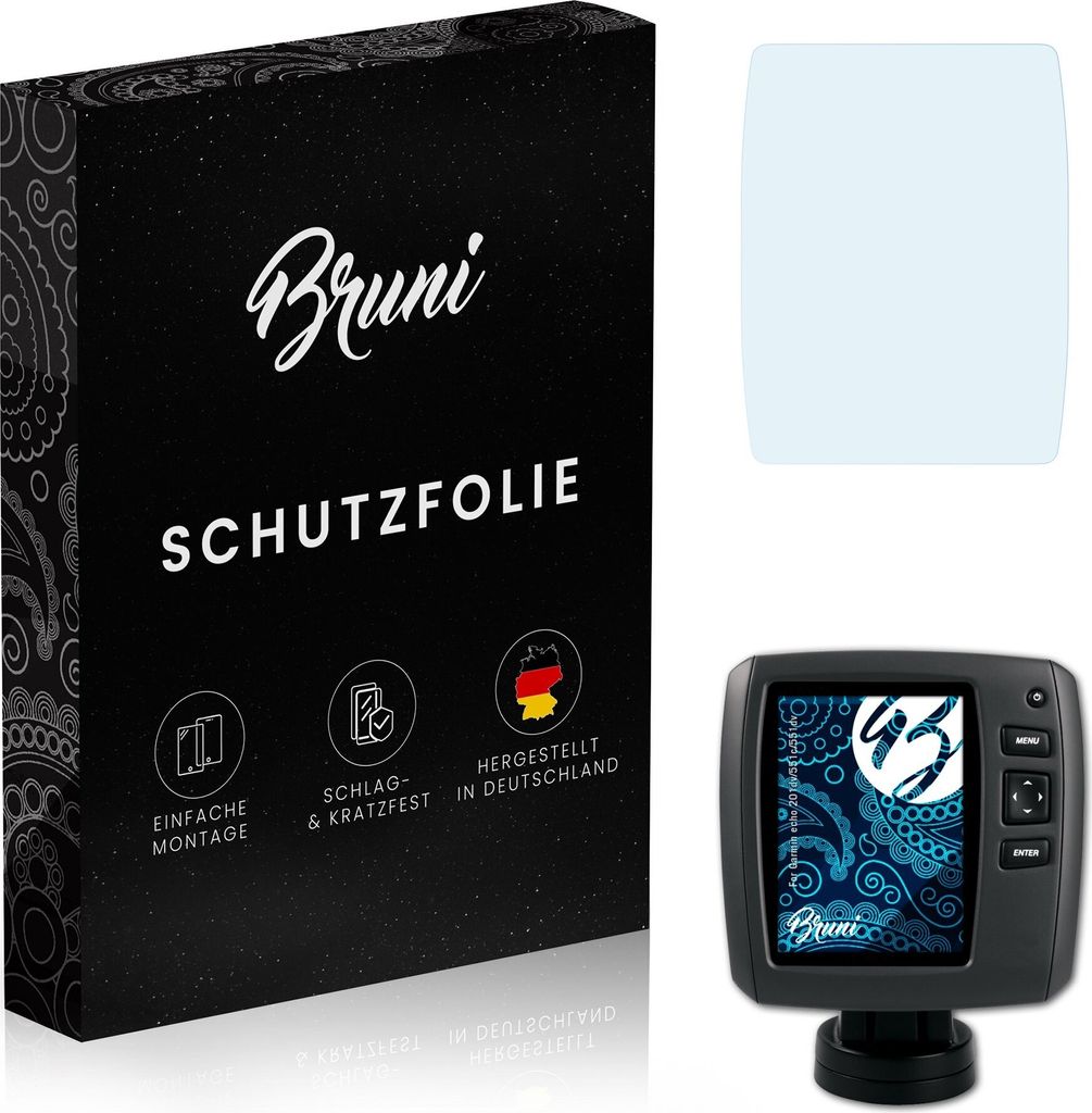 Bruni Basics-Clear 2x Schutzfolie kompatibel mit Garmin echo 201dv/551c/551dv Folie
