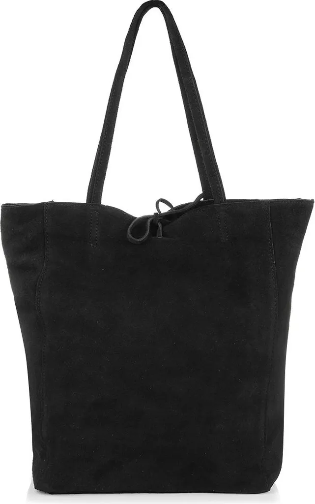 Grand sac à main noir femme W18 en daim : fini le manque de place !