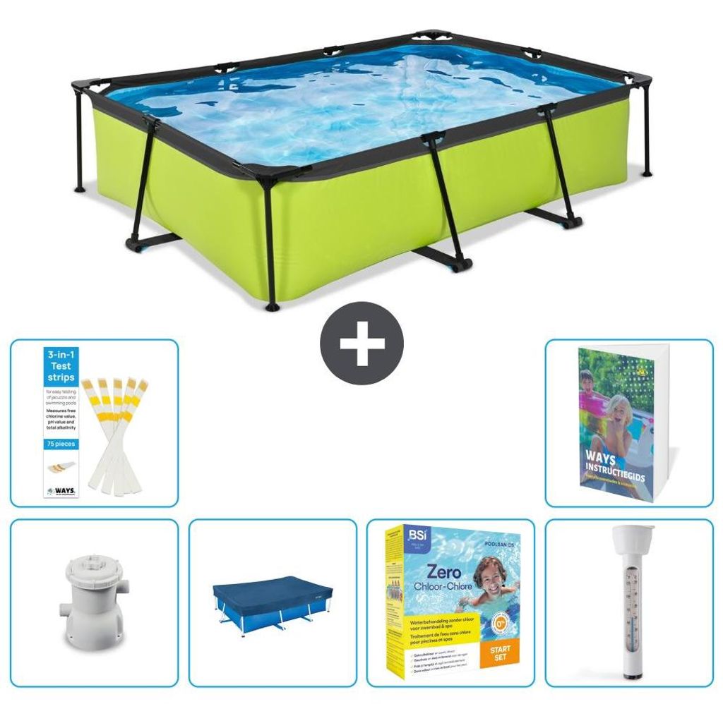 Exit Pool Rechteckig - 300x200x65 cm - 7-teilig S192