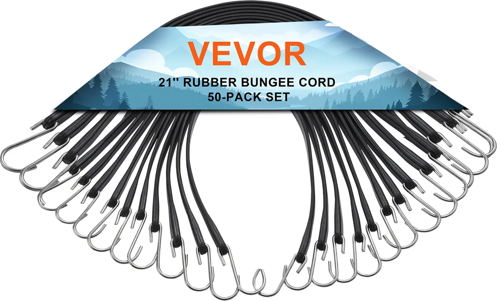 VEVOR 50 Sandows Plats de 53,3 cm avec Crochets S en Acier pour Bâche