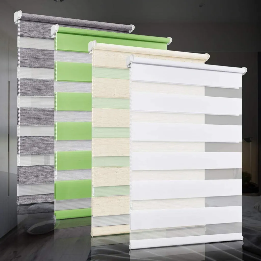 Store Enrouleur Jour Nuit sans perçage Double Store Plissé 40x130cm