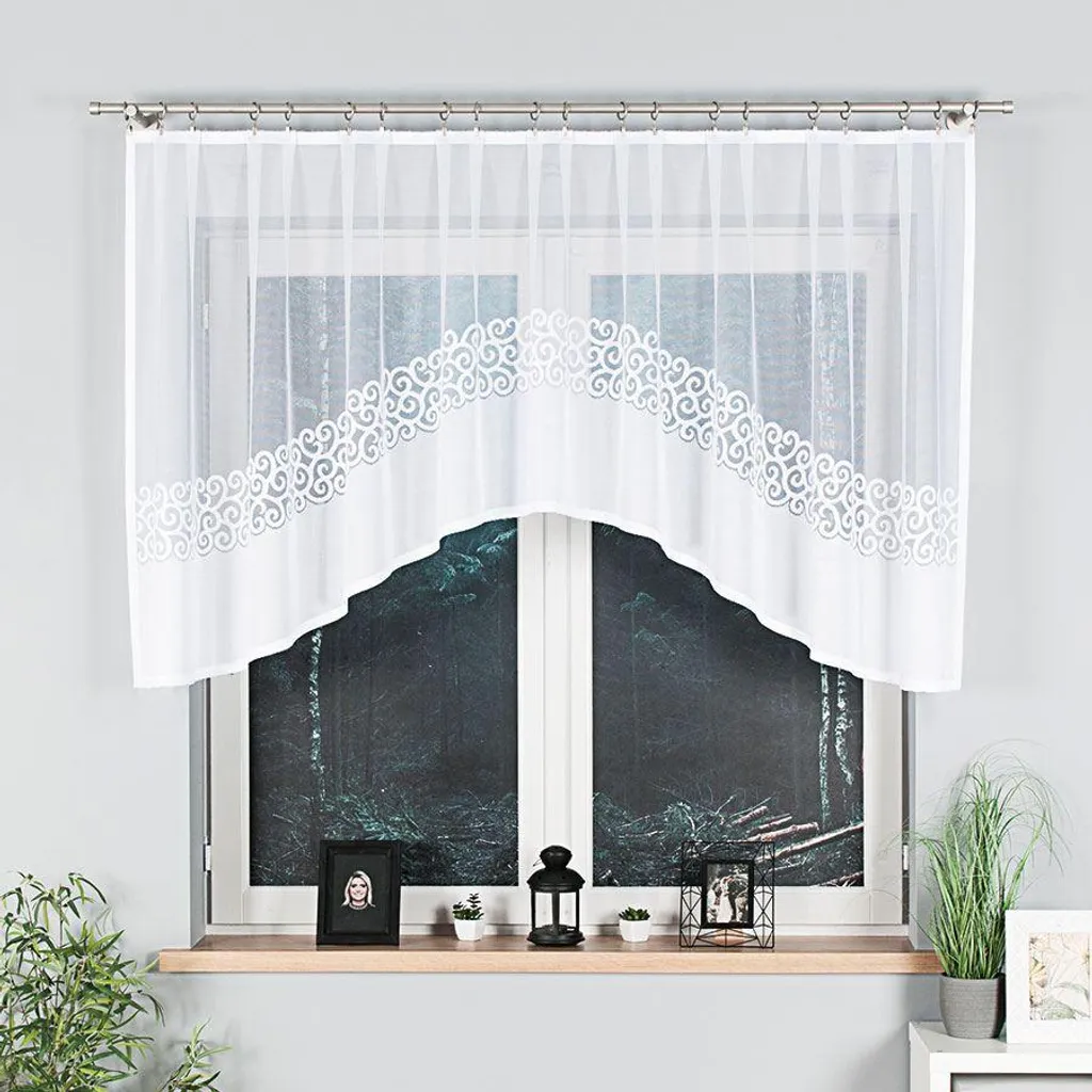 Rideau blanc DANIELA 300x110 cm : finissez vos fenêtres sans couture