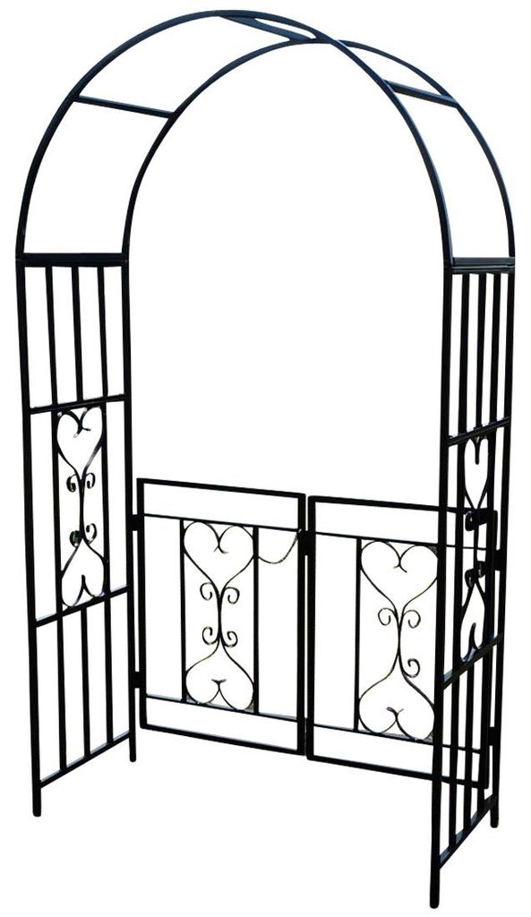 ALEOS. Eleganter XXL Rosenbogen Rankhilfe Pergola mit Tür Produktbild 