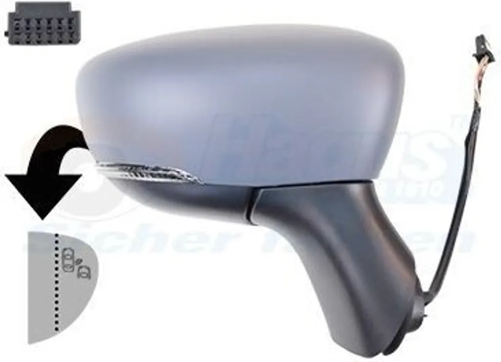 Miroir de rétroviseur droit chauffant VAN WEZEL 4420828 avec apprêt pro