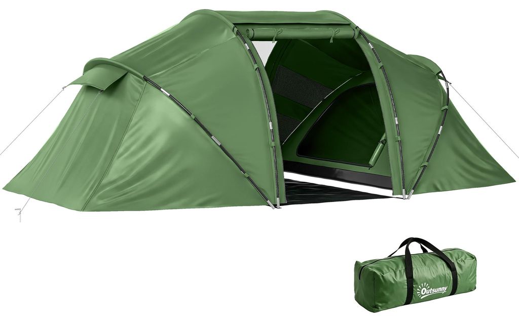 Outsunny Tunnelzelt für 4 Personen, Campingzelt mit Tür, Produktbild 