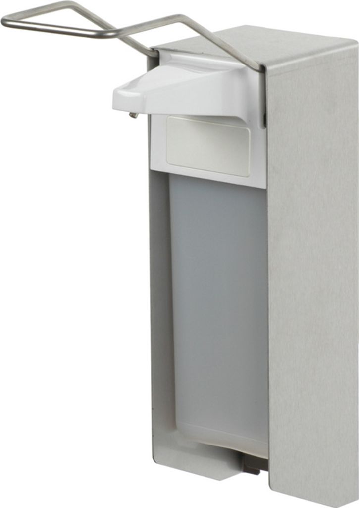 Professioneller Hygienespender 1000 ml von Ophardt, Metallgehäuse und langer Bedienhebel, verschiedenen Pumpen, Farbe:Grau, Ausführung:Edelstahl ...