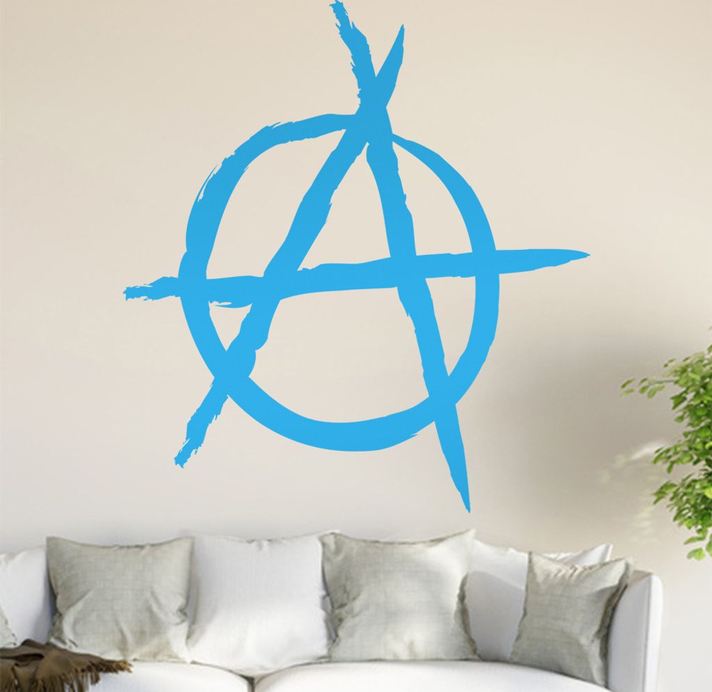 Anarchie Wandtattoo in 6 Größen - Wandaufkleber Wall Sticker - Dekoration, Küche, Wohnzimmer, Schlafzimmer, Badezimmer