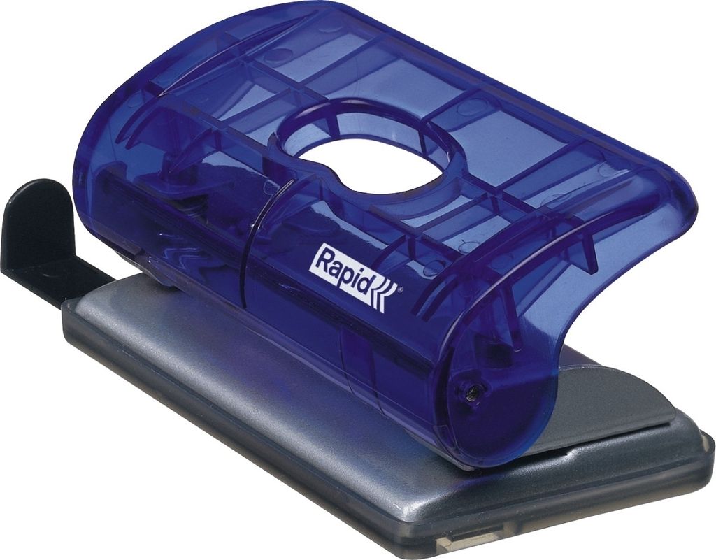 Bürolocher EC10 Kunststoff/Metall 10 Blatt transparent blau in Blisterverpackung Packung mit 20 Stück